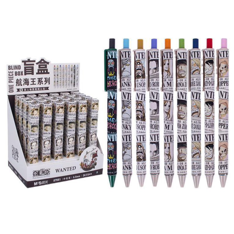 Stylo-Encre-Noir-de-0-5mm-Luffy-Zoro-Nami-Usopp-C-Franky-Brook-Jinbe-Cadeau-d
